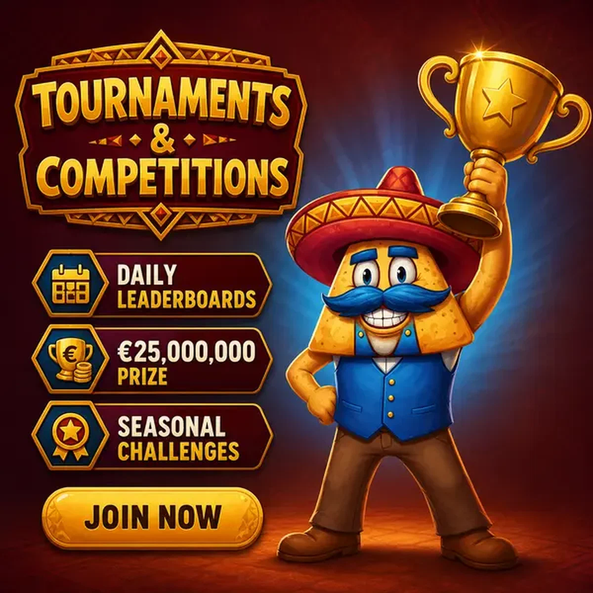 El Ranchero sostiene trofeo dorado en alto en la arena de competición de torneos de Casinacho